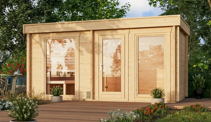 Moderne Gartensauna SANDRA 4823 für den Garten im Raum Köln und Düsseldorf