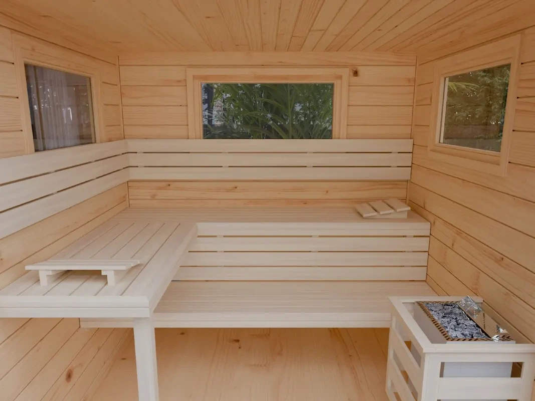 Luxus Gartensauna FRANCIS von Relaxklusiv für Wellness im eigenen Garten nahe Bonn