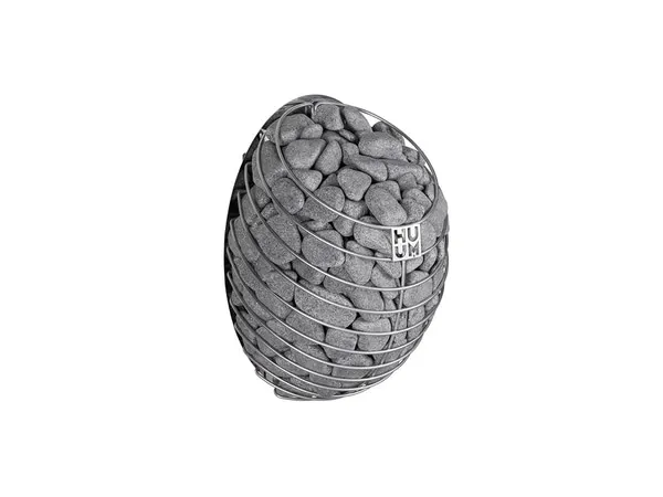 HUUM DROP Wand Saunaofen mit 55 kg Steinkorb Seitenansicht