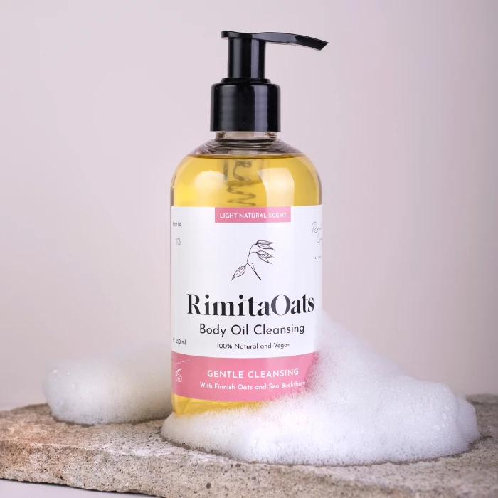 Natürliches Body Oil Cleanser von RimitaOats – pflegendes Duschöl für sensible Haut