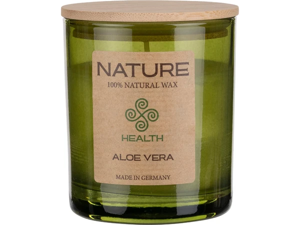 duftkerze im glas aloe vera, duftkerze kaufen, natur duftkerze deutschland, aloe vera duftkerze detail, aroma kerze aloe vera, premium duftkerze, duftkerze glas design, duftkerze wohnraum, aromakerze modern, duftkerze für wohnung, duftkerze wellness zuhause, aromatherapie kerze, NATURE Duftkerze Aloe Vera Nachhaltige Naturkerze aus Raps- und Olivenwachs – dezenter Raumduft und modernes Glasdesign