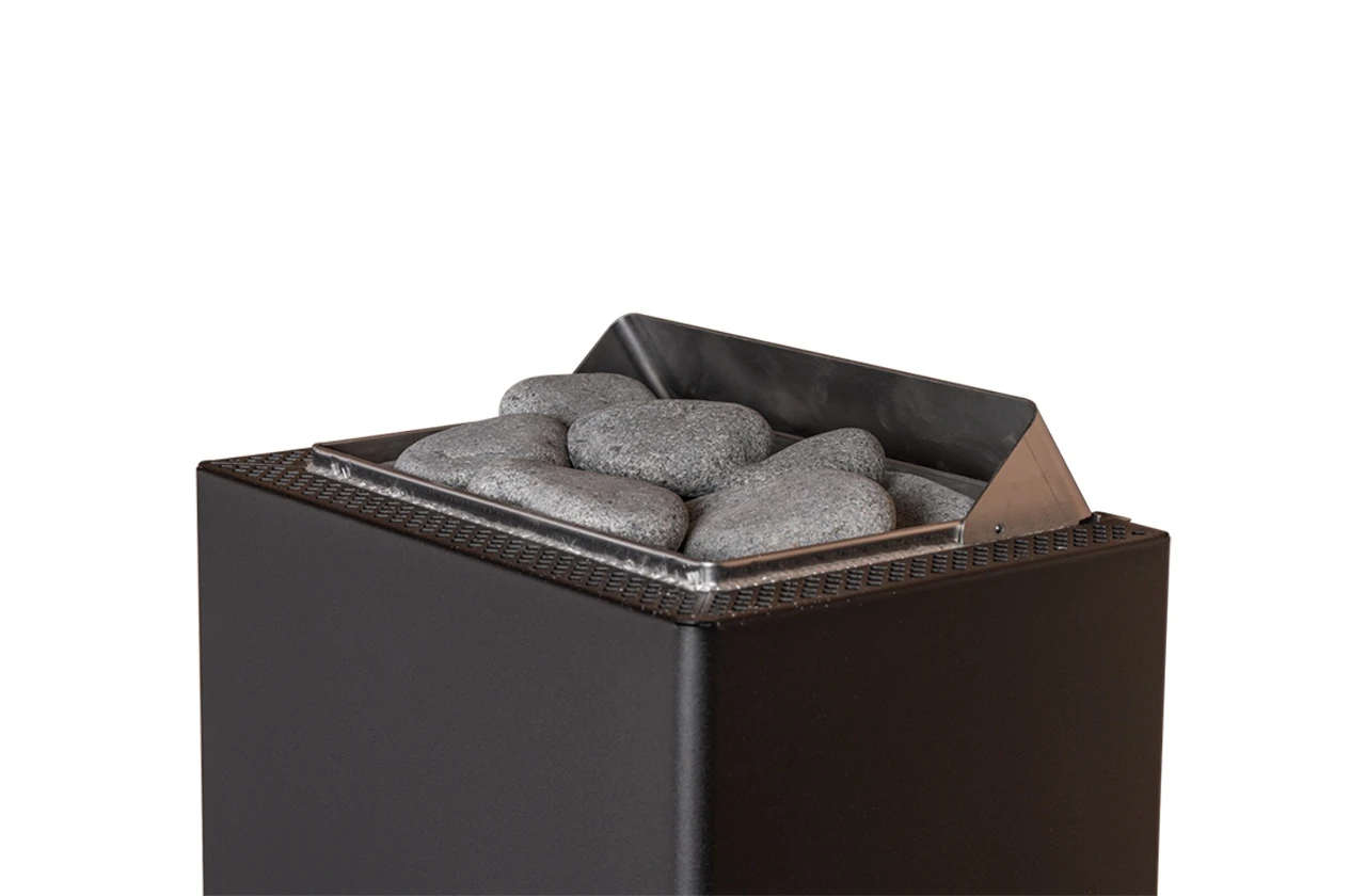 Nahansicht Sauna Steine von HUUM CORE Wall Mini Saunaofen