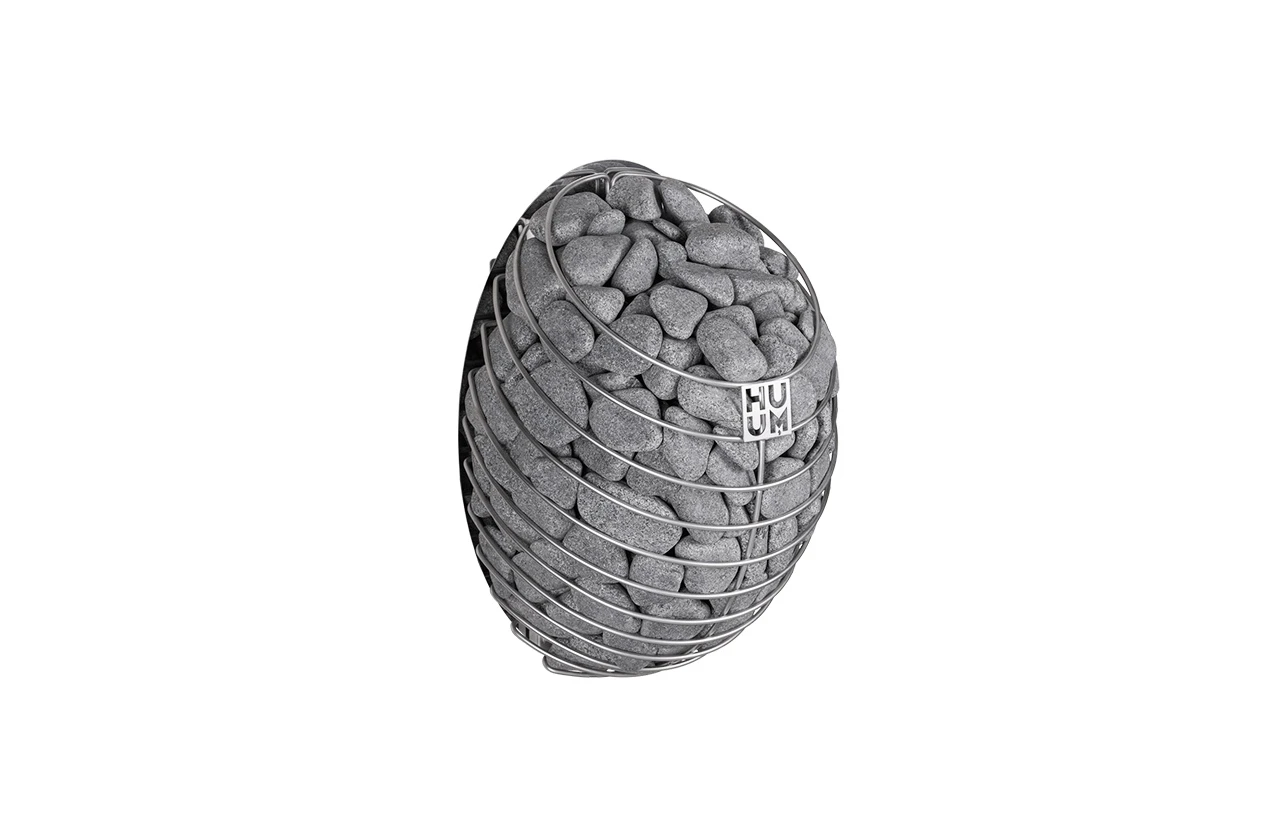 HUUM DROP Wand Saunaofen mit 55 kg Steinkorb Seitenansicht