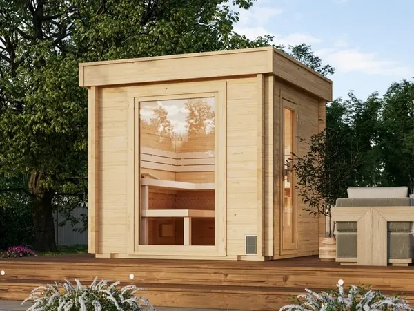 Gartensauna SANDRA 2323 von Relaxklusiv für den Garten nahe Bonn und Köln kaufen