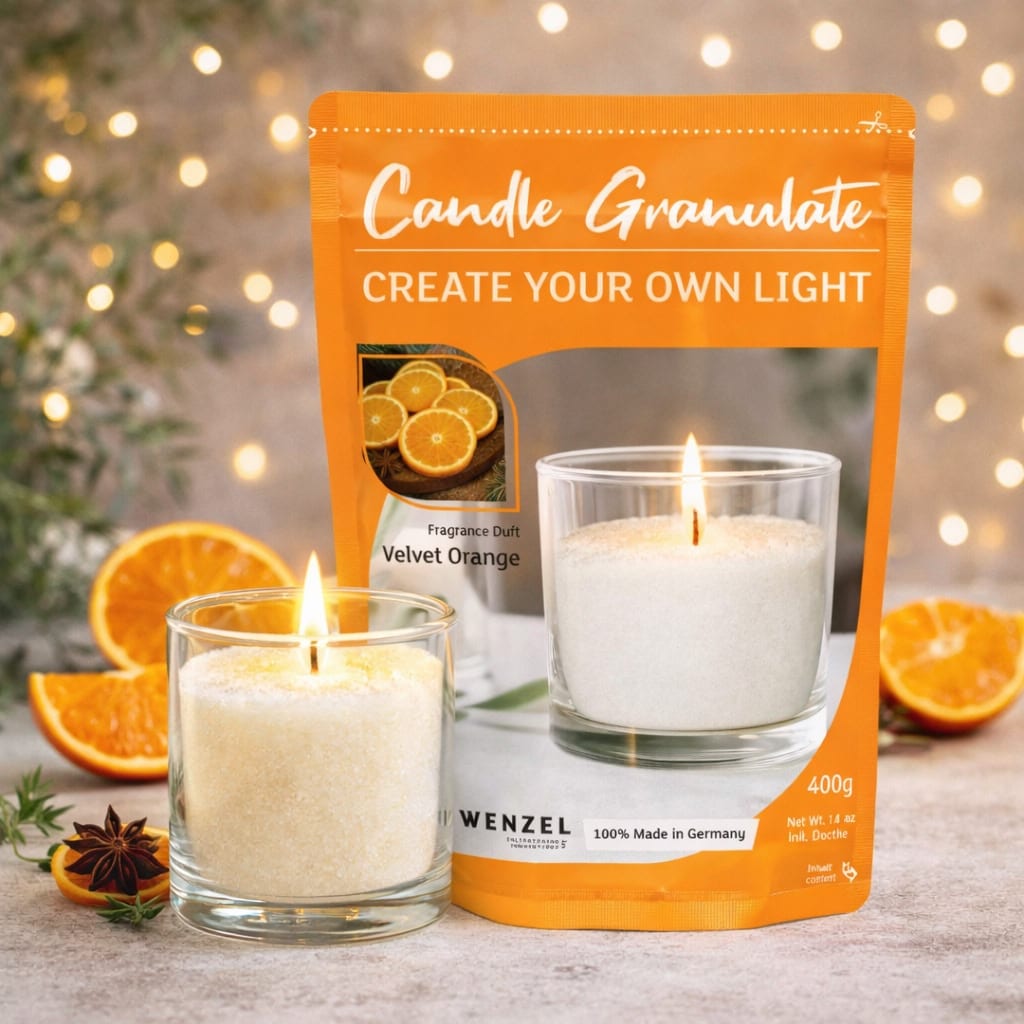 Velvet Orange Kerzengranulat 400g von Relaxklusiv - DIY Kerzen zum selber machen