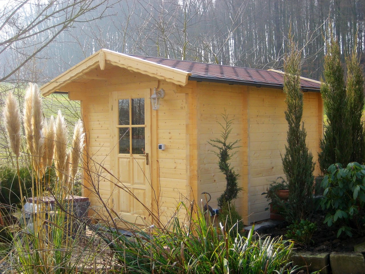 Gartensauna mit Vorraum SIMONE von Relaxklusiv nahe Bonn und Köln kaufen
