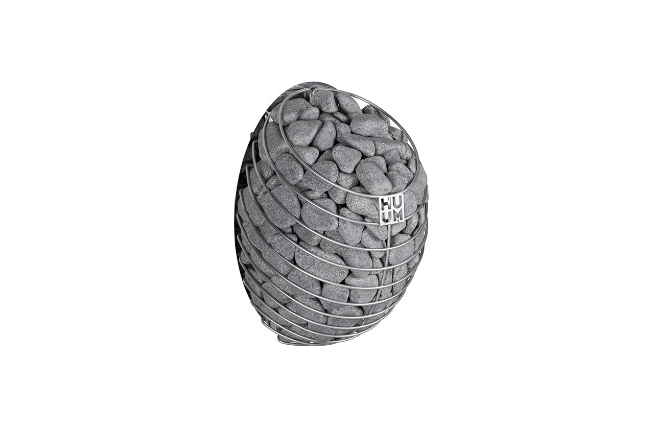 HUUM DROP Wand Saunaofen mit 55 kg Steinkorb Seitenansicht