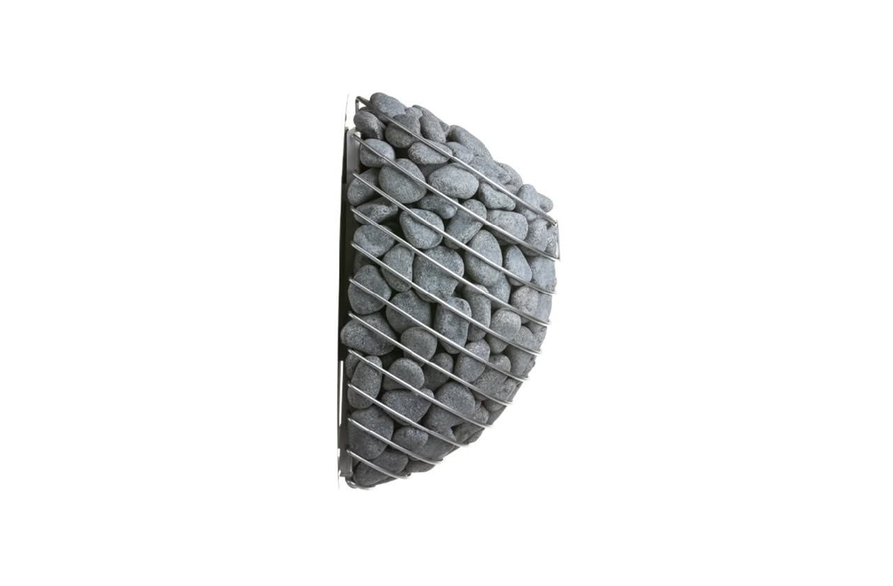 HUUM DROP Wand Saunaofen mit 55 kg Steinkorb Ansicht von Seite