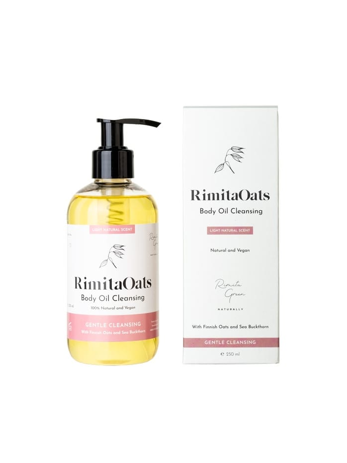 RimitaOats Body Oil Cleaning – sanftes Reinigungsöl für trockene und empfindliche Haut aus Finnland