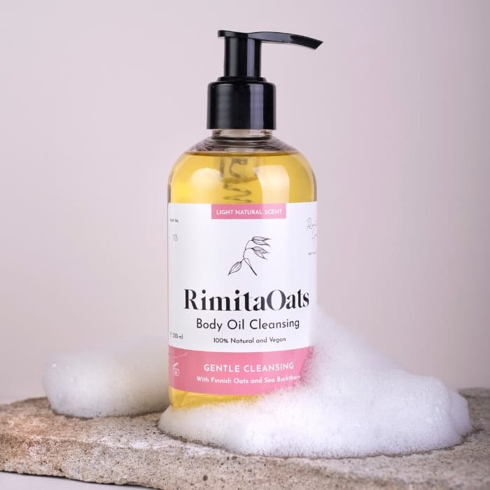 Natürliches Body Oil Cleanser von RimitaOats – pflegendes Duschöl für sensible Haut