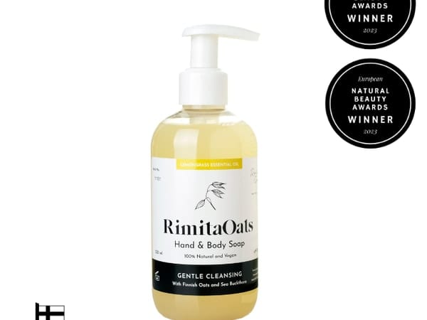 RimitaOats Bio Hand- und Körperseife mit Lemongrass – milde Flüssigseife für trockene Haut