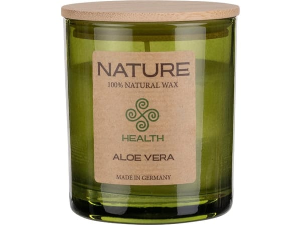 duftkerze im glas aloe vera, duftkerze kaufen, natur duftkerze deutschland, aloe vera duftkerze detail, aroma kerze aloe vera, premium duftkerze, duftkerze glas design, duftkerze wohnraum, aromakerze modern, duftkerze für wohnung, duftkerze wellness zuhause, aromatherapie kerze, NATURE Duftkerze Aloe Vera Nachhaltige Naturkerze aus Raps- und Olivenwachs – dezenter Raumduft und modernes Glasdesign