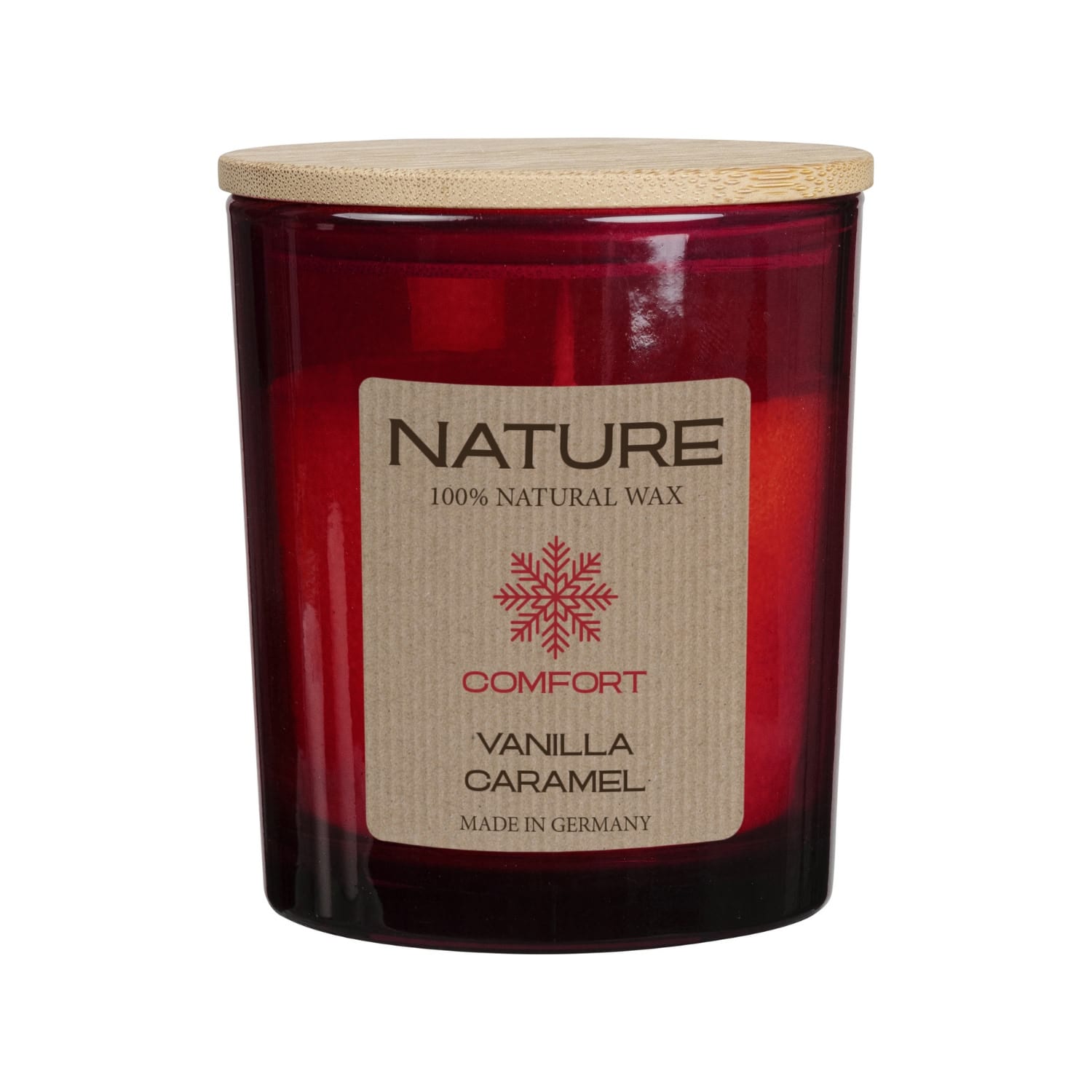 duftkerze im glas vanilla caramel, duftkerze kaufen, natur duftkerze deutschland, vanilla caramel duftkerze detail, aroma kerze vanilla caramel, premium duftkerze, duftkerze glas design, duftkerze wohnraum, aromakerze modern, duftkerze für wohnung, duftkerze wellness zuhause, aromatherapie kerze, NATURE Duftkerze Vanilla Caramel Natürliche Duftkerze ohne Palmöl und Sojawachs – RAL-zertifiziert, gleichmäßiges Brennverhalten