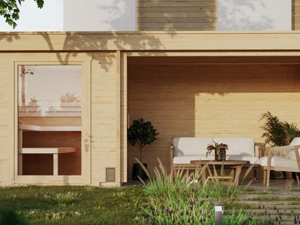 Gartensauna SANDRA 5823 mit Vorraum von Relaxklusiv nahe Bonn kaufen