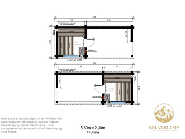 Gartensauna mit Terrasse – SANDRA 5823 – Bild 11