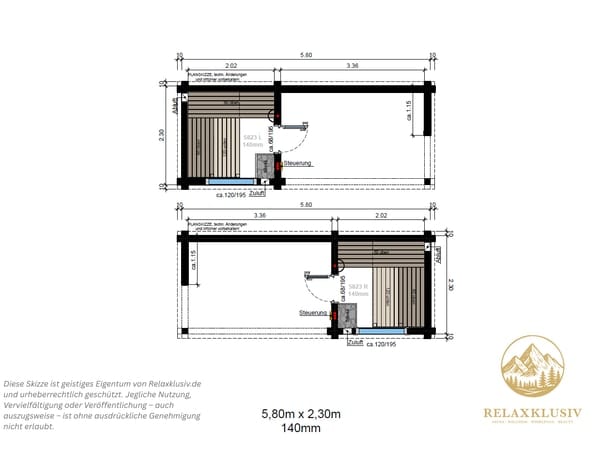 Gartensauna mit Terrasse – SANDRA 5823 – Bild 11