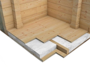 Holz Boden Sauna mit Dämmung