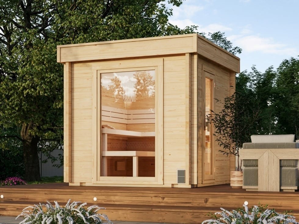 Gartensauna SANDRA 2323 von Relaxklusiv für den Garten nahe Bonn und Köln kaufen