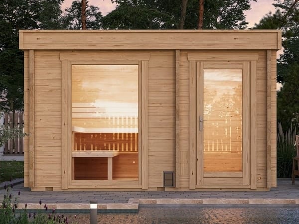Moderne Gartensauna SANDRA 3723 im Raum Köln und Düsseldorf