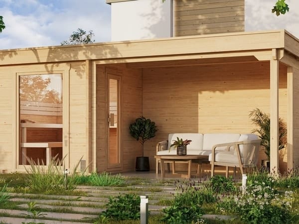 Moderne Gartensauna SANDRA 5823 für den Garten im Raum Köln und Düsseldorf