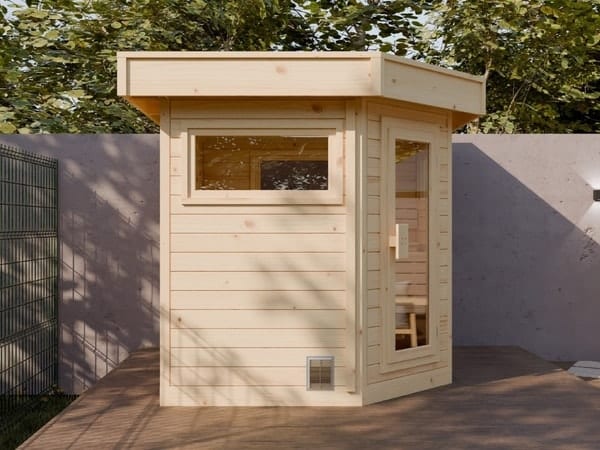 Luxus Gartensauna FRANCIS von Relaxklusiv für Wellness im eigenen Garten nahe Bonn