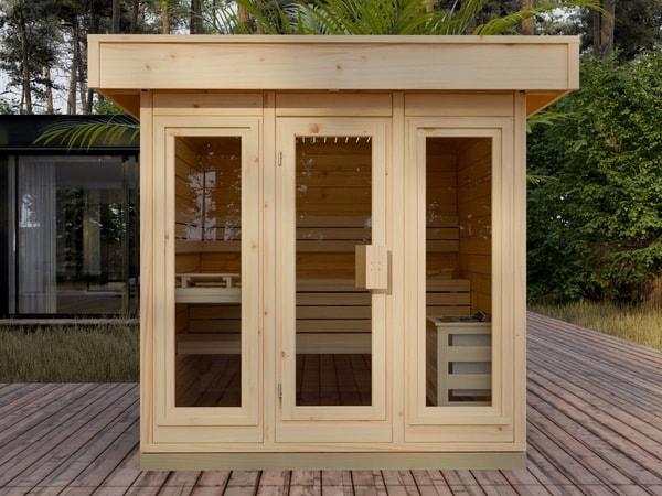 Exklusive Outdoor Sauna aus Holz im Raum Köln und Düsseldorf kaufen