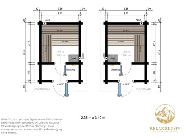 Gartensauna SIMONE mit Vorraum – Bild 8