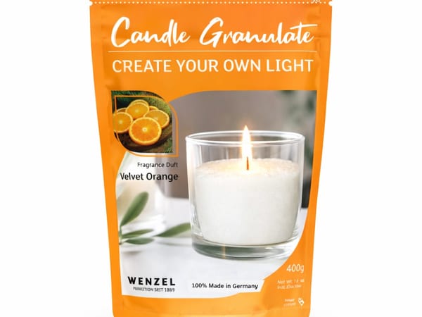 Velvet Orange Kerzengranulat 400g von Relaxklusiv - DIY Kerzen zum selber machen