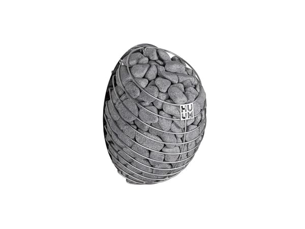 HUUM DROP Wand Saunaofen mit 55 kg Steinkorb Seitenansicht